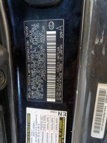 JTHFE2C24A2502079 - 2010 LEXUS IS 350 BLACK photo 12