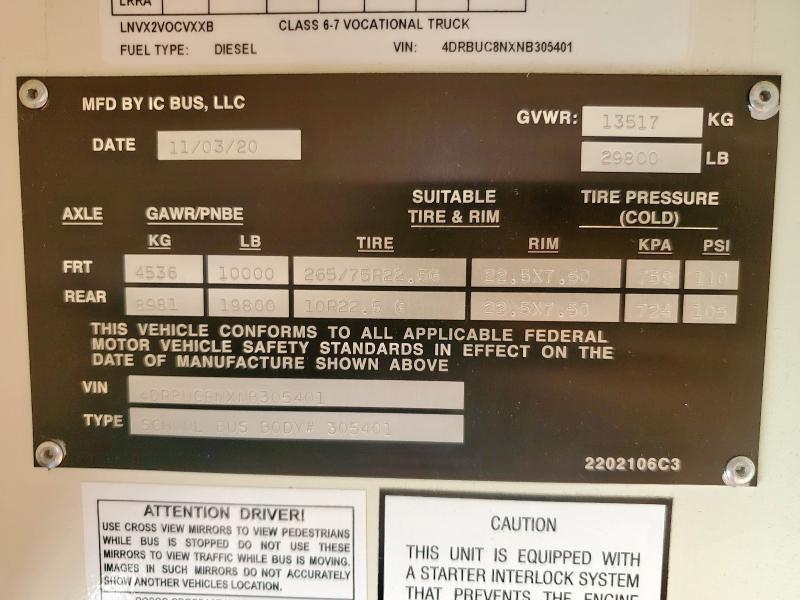4DRBUC8NXNB305401 - 2022 IC CORPORATION 3000 CE YELLOW photo 10