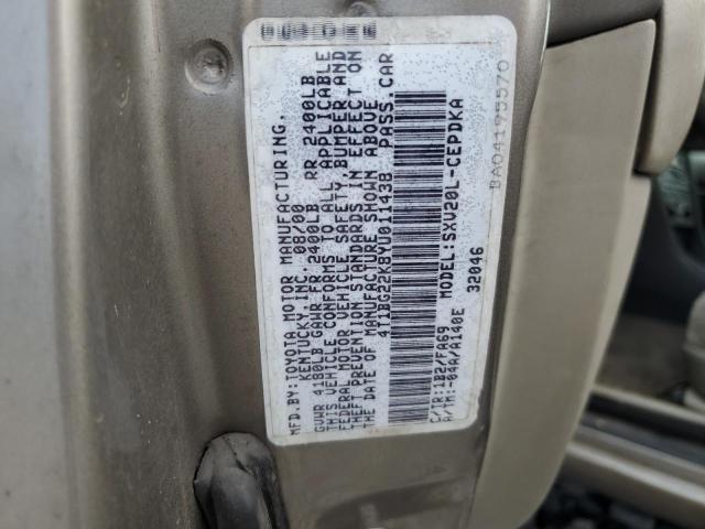 4T1BG22K8YU011438 - 2000 TOYOTA CAMRY CE SILVER photo 12