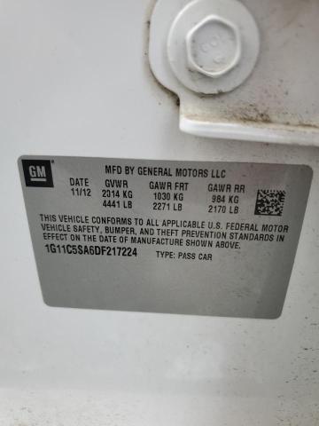 1G11C5SA6DF217224 - 2013 CHEVROLET MALIBU 1LT 白色 照片 12