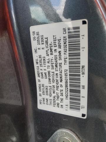 1HGCS22868A016572 - 2008 HONDA ACCORD EXL GRAY photo 13