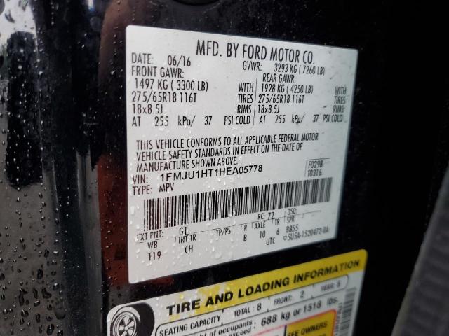 1FMJU1HT1HEA05778 - 2017 FORD EXPEDITION XLT BLACK photo 13