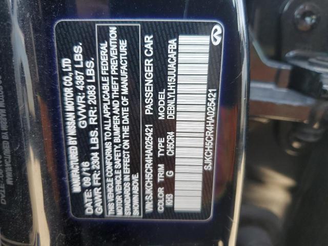 SJKCH5CR4HA025421 - 2017 INFINITI QX30 BASE BLACK photo 13