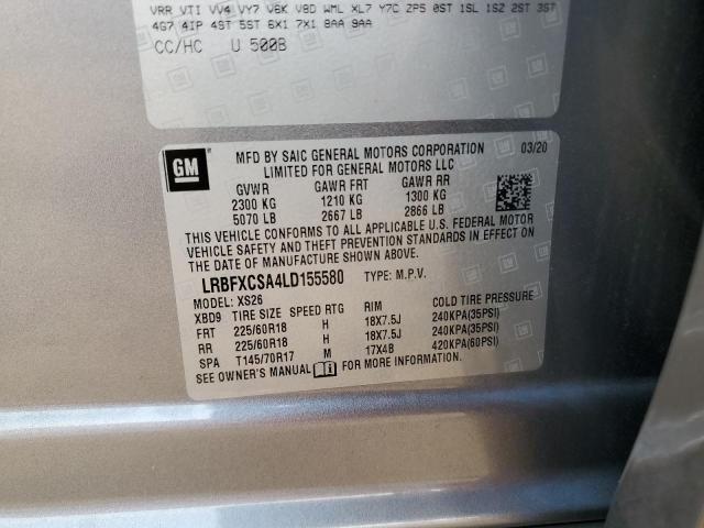 LRBFXCSA4LD155580 - 2020 BUICK ENVISION ESSENCE Күміс фото 13