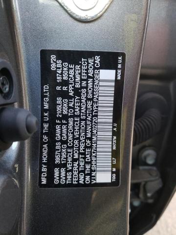 SHHFK7H41MU402720 - 2021 HONDA CIVIC SPORT 灰色 照片 12