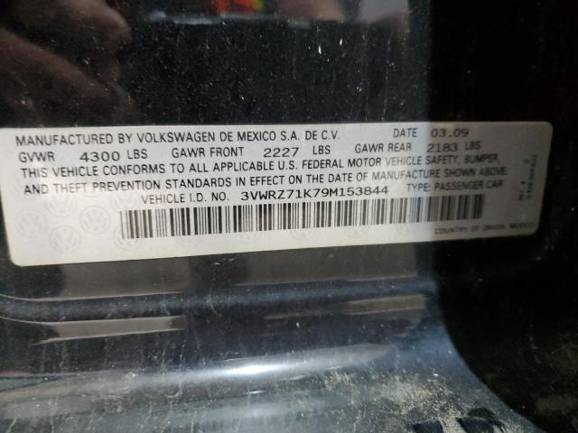 3VWRZ71K79M153844 - 2009 VOLKSWAGEN JETTA SE BLACK photo 12