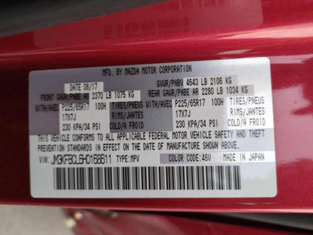 JM3KFBCL6H0168611 - 2017 MAZDA CX-5 TOURING أحمر صورة 14