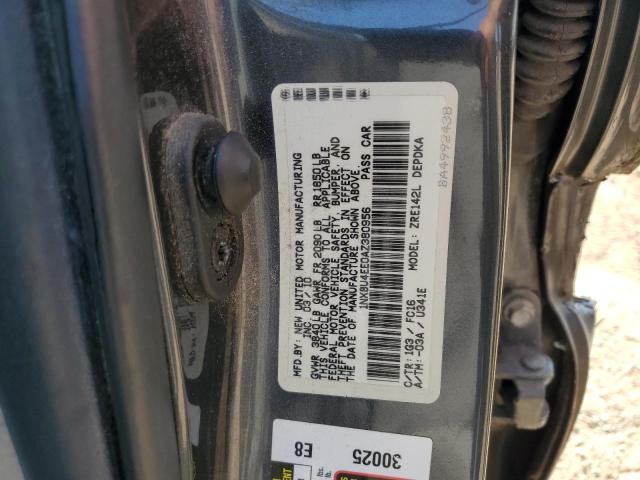 1NXBU4EE0AZ380956 - 2010 TOYOTA COROLLA BASE GRAY photo 12
