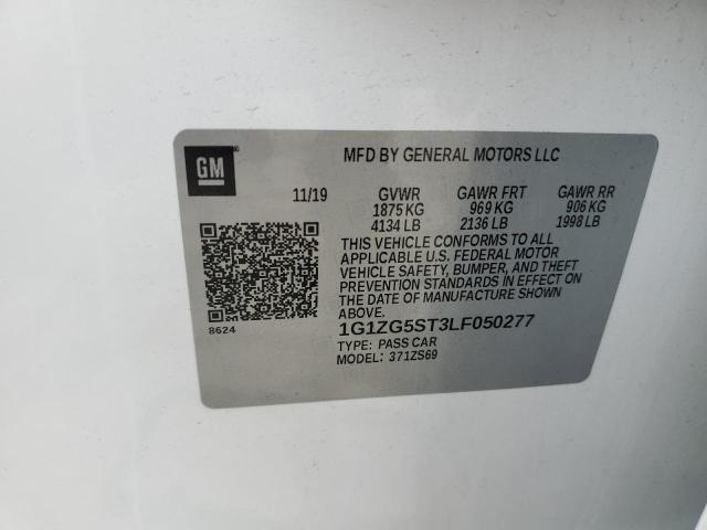 1G1ZG5ST3LF050277 - 2020 CHEVROLET MALIBU RS 白色 照片 12