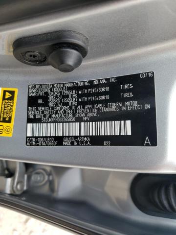 5TDJKRFH0GS265850 - 2016 TOYOTA HIGHLANDER XLE SILVER photo 13