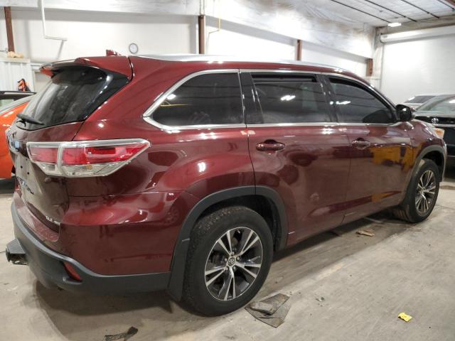 5TDJKRFH8GS270438 - 2016 TOYOTA HIGHLANDER XLE RED photo 3