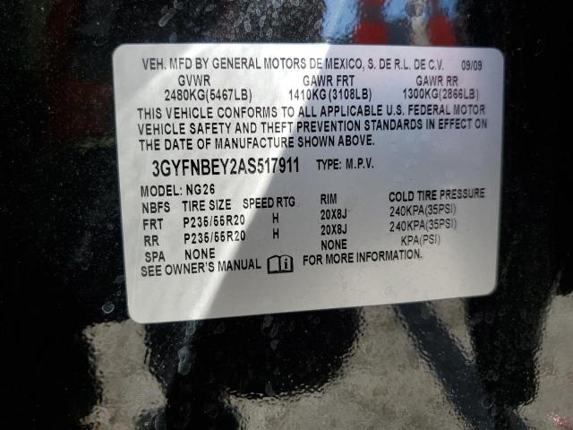 3GYFNBEY2AS517911 - 2010 CADILLAC SRX PERFORMANCE COLLECTION Noir photo 13