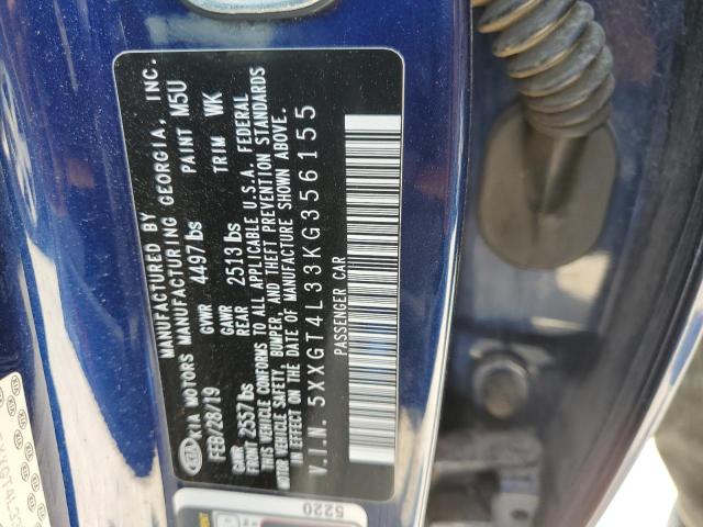 5XXGT4L33KG356155 - 2019 KIA OPTIMA LX 蓝色 照片 12