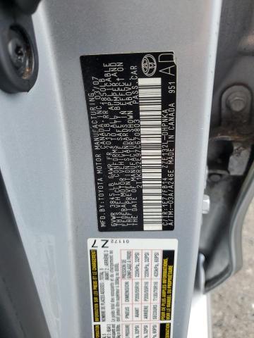 2T1KR32E97C670803 - 2007 TOYOTA COROLLA MA XR SILVER photo 12