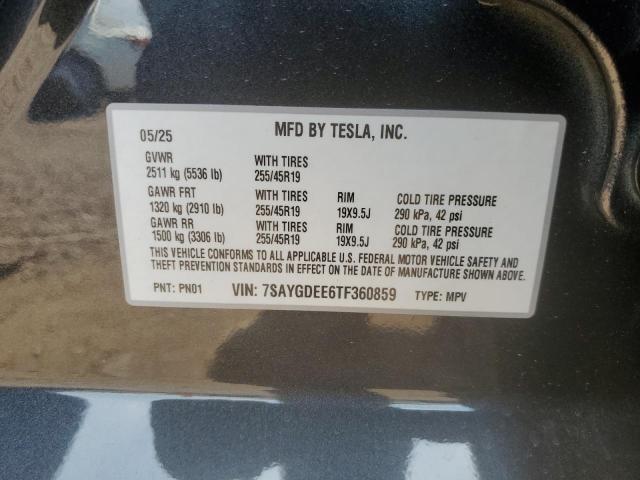 7SAYGDEE6TF360859 - 2026 TESLA MODEL Y BLACK photo 14