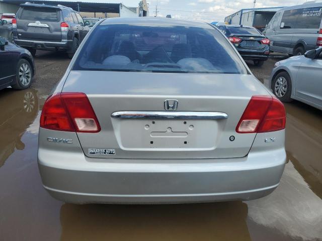 2HGES16592H549527 - 2002 HONDA CIVIC LX BEIGE photo 6