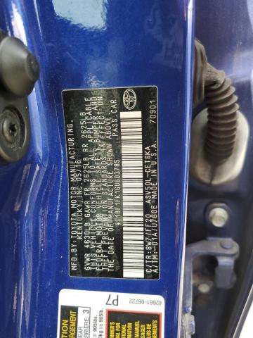 4T1BF1FK1GU603785 - 2016 TOYOTA CAMRY LE BLUE photo 12