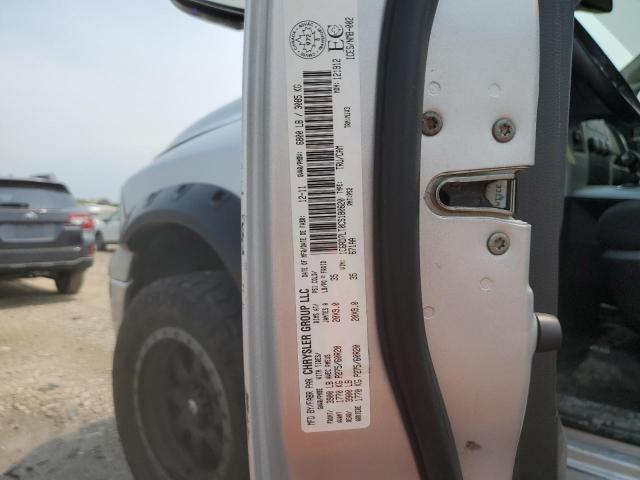 1C6RD7LT0CS180820 - 2012 DODGE RAM 1500 SLT SILVER photo 12