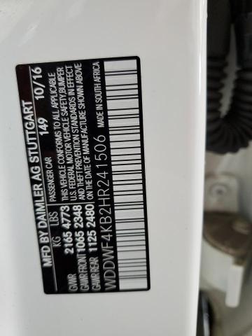 WDDWF4KB2HR241506 - 2017 MERCEDES-BENZ C 300 4MATIC WHITE photo 12