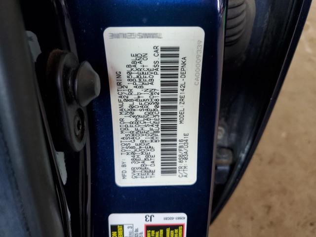 5YFBU4EE3CP008127 - 2012 TOYOTA COROLLA BASE Bleu photo 12