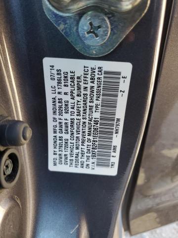 19XFB2F81EE067461 - 2014 HONDA CIVIC EX CHARCOAL photo 13