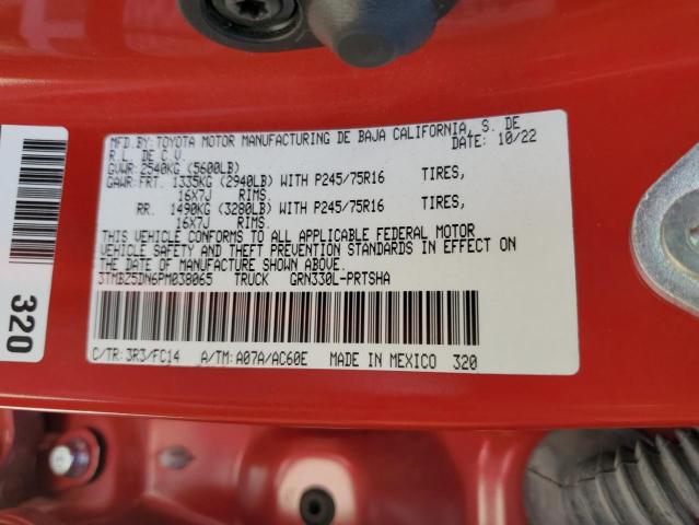 3TMBZ5DN6PM038065 - 2023 TOYOTA TACOMA DOUBLE CAB Կարմիր լուսանկար 13