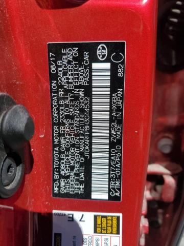 JTDKARFP8H3044532 - 2017 TOYOTA PRIUS PRIM أحمر صورة 13