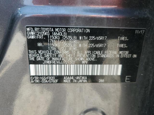 JTMBFREV6JJ727302 - 2018 TOYOTA RAV4 LE Gris photo 13