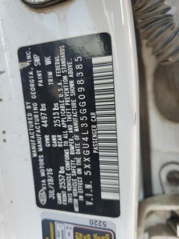 5XXGU4L35GG098385 - 2016 KIA OPTIMA EX WHITE photo 12