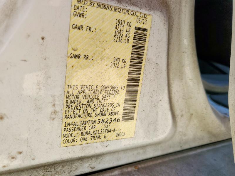 1N4AL3AP7DN582346 - 2013 NISSAN ALTIMA 2.5 WHITE photo 12