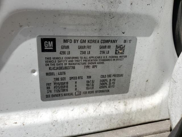 KL4CJASB3JB537766 - 2018 BUICK ENCORE PREFERRED 白色 照片 13