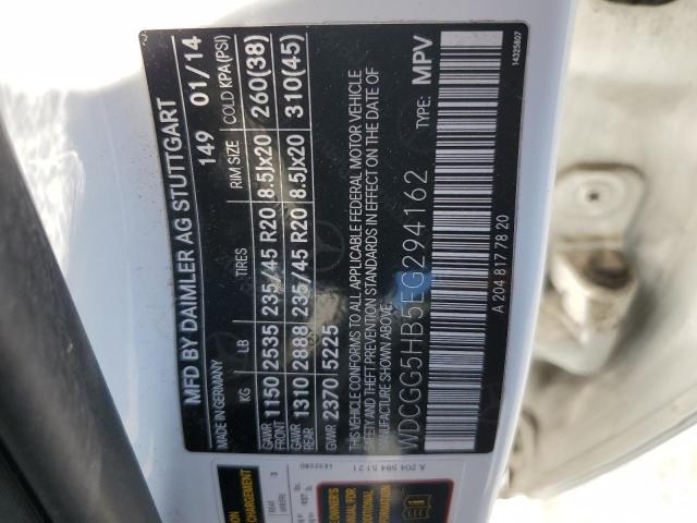 WDCGG5HB5EG294162 - 2014 MERCEDES-BENZ GLK 350 WHITE photo 13