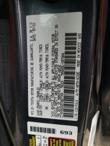 3TYRX5GN3MT027749 - 2021 TOYOTA TACOMA ACCESS CAB Сұр фото 12