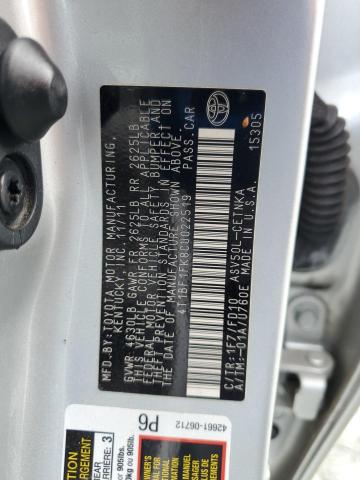 4T1BF1FK8CU022519 - 2012 TOYOTA CAMRY BASE SILVER photo 12