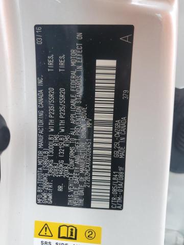 2T2BZMCAXGC026451 - 2016 LEXUS RX 350 BASE WHITE photo 12