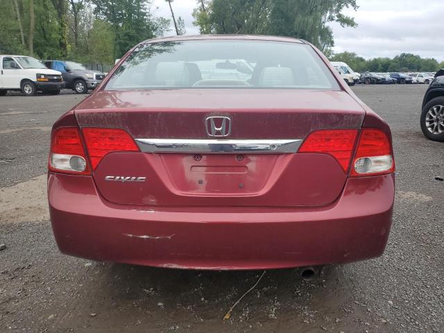 1HGFA16549L005750 - 2009 HONDA CIVIC LX RED photo 6