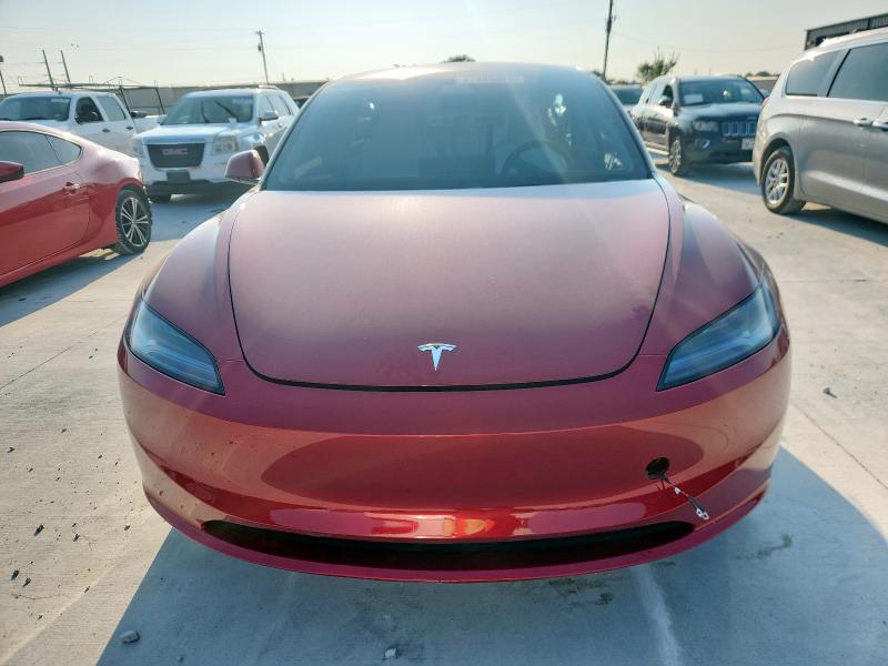 5YJ3E1EA5SF932074 - 2025 TESLA MODEL 3 RED photo 5