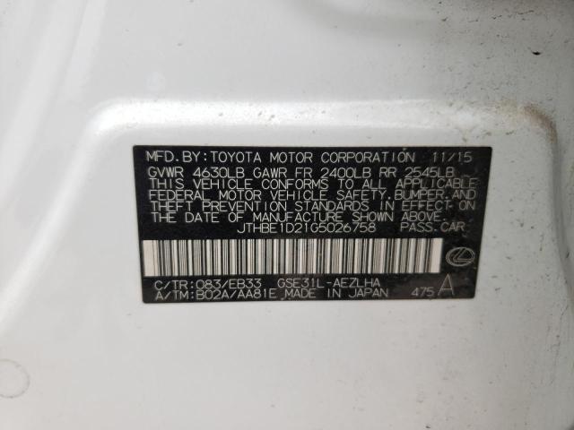 JTHBE1D21G5026758 - 2016 LEXUS IS 350 WHITE photo 13