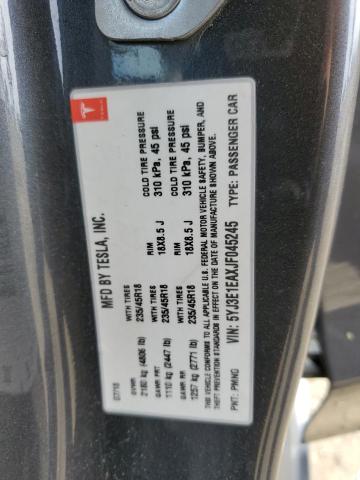 5YJ3E1EAXJF045245 - 2018 TESLA MODEL 3 GRAY photo 13