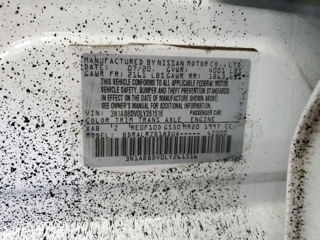 3N1AB8DV0LY261516 - 2020 NISSAN SENTRA SR WHITE photo 12