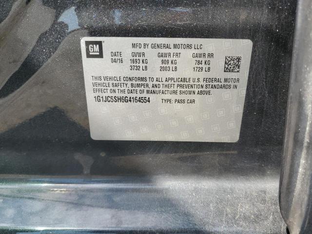 1G1JC5SH6G4164554 - 2016 CHEVROLET SONIC LT 灰色 照片 12