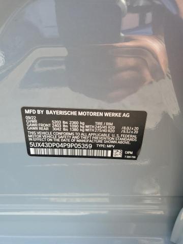 5UX43DP04P9P05359 - 2023 BMW X3 SDRIVE30I GRAY photo 14