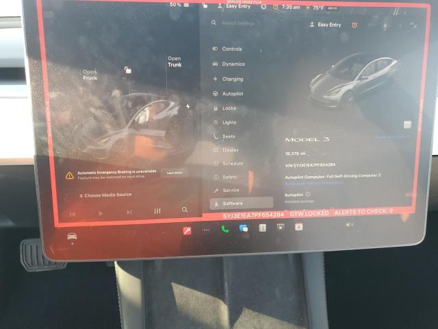 5YJ3E1EA7PF654284 - 2023 TESLA MODEL 3 GRAY photo 9