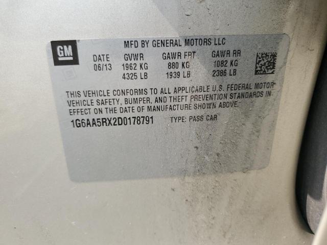 1G6AA5RX2D0178791 - 2013 CADILLAC ATS 米色 照片 12