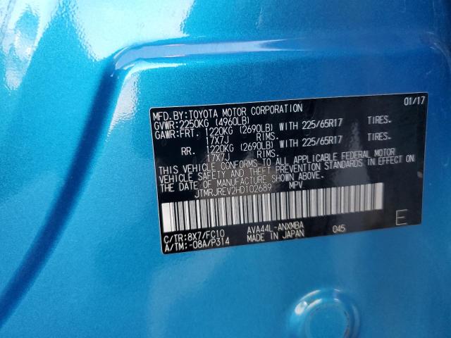 JTMRJREV2HD102689 - 2017 TOYOTA RAV4 HV LE 蓝色 照片 14