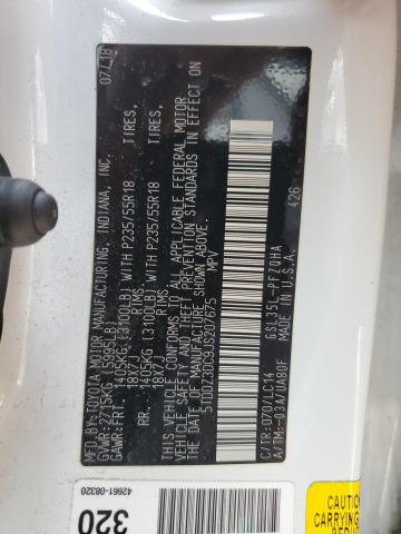 5TDDZ3DC9JS207675 - 2018 TOYOTA SIENNA XLE თეთრი ფოტო 13