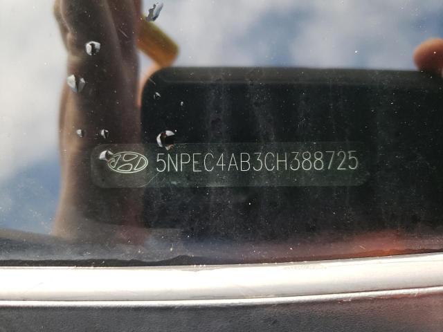 5NPEC4AB3CH388725 - 2012 HYUNDAI SONATA SE BLACK photo 12