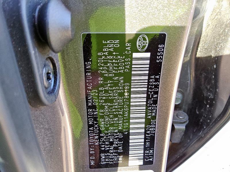 4T1G11AK6PU786189 - 2023 TOYOTA CAMRY SE NIGHT SHADE GRAY photo 12