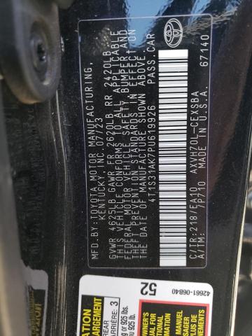 4T1S31AK7PU619926 - 2023 TOYOTA CAMRY SE NIGHT SHADE BLACK photo 12