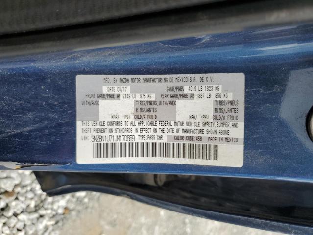 3MZBN1U71JM170659 - 2018 MAZDA 3 SPORT Niebieski zdjęcie 12